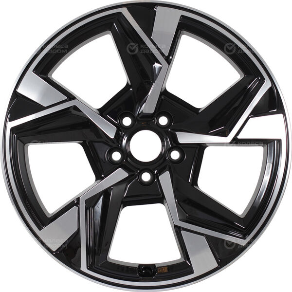 Колесный диск КиК Кайан  7.5xR18 5x114.3 ET40 DIA66.1 черный глянцевый с полированными элементами лицевой поверхности в Казани