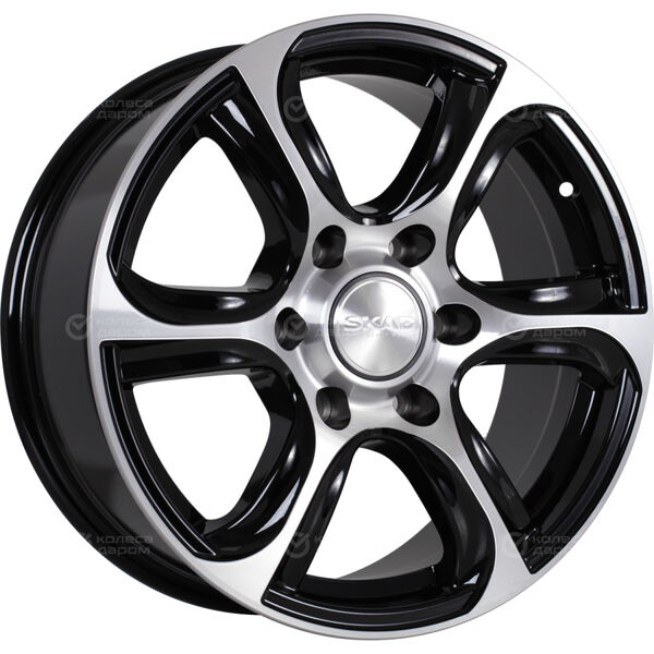 Колесный диск СКАД Скала  7.5xR17 6x139.7 ET30 DIA67.1 черный глянцевый с полированной лицевой поверхностью в Казани