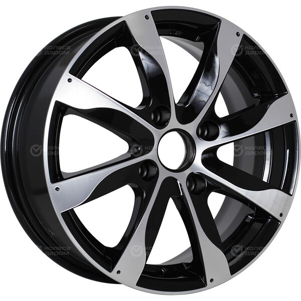 Колесный диск КиК Джемини  6xR15 4x114.3 ET40 DIA67.1 черный глянцевый с полированными элементами лицевой поверхности в Казани