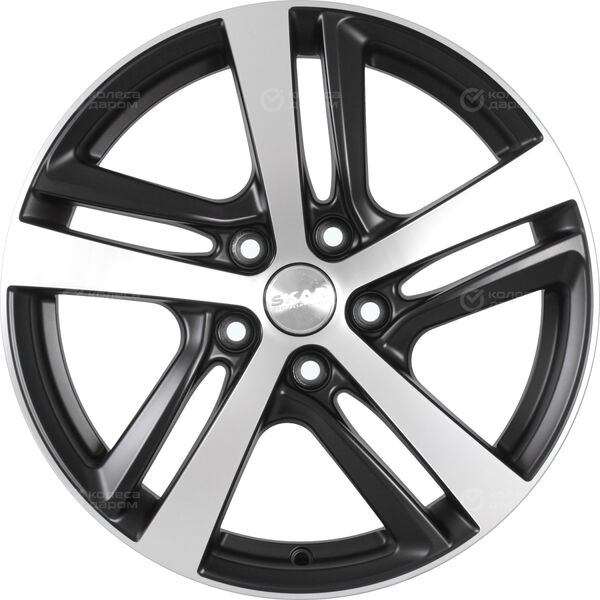 Колесный диск СКАД Сеул  6.5xR17 5x114.3 ET37 DIA66.6 черный матовый с полированным элементом в Казани