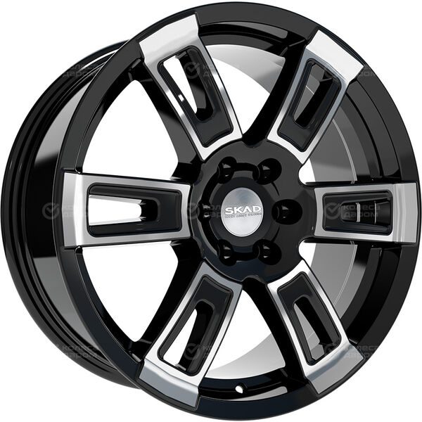 Колесный диск СКАД ТОР-18  8xR18 6x139.7 ET30 DIA67.1 черный глянцевый с полированной лицевой поверхностью в Казани