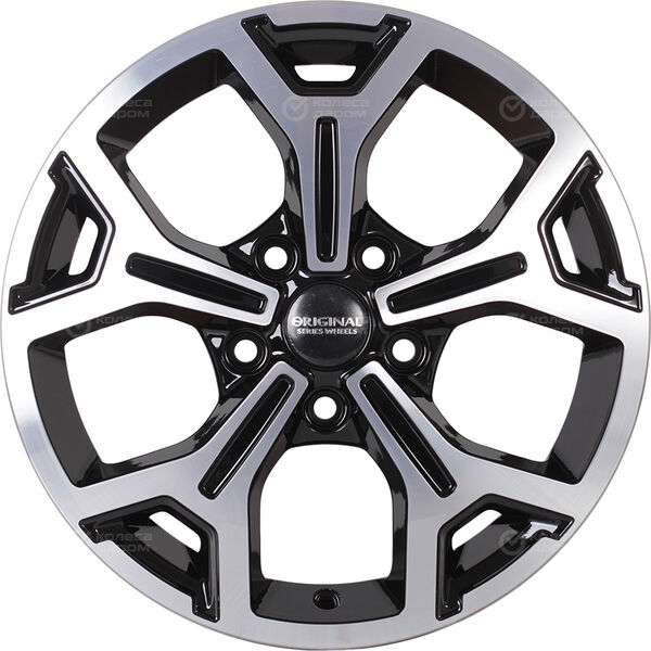 Колесный диск СКАД KL-318  6.5xR16 5x114.3 ET50 DIA60.1 черный глянцевый с полированной лицевой поверхностью в Казани