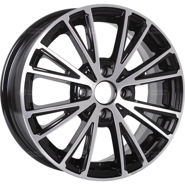 Колесный диск КиК Меандр  6xR16 4x100 ET40 DIA67.1 черный глянцевый с полированными элементами лицевой поверхности в Казани