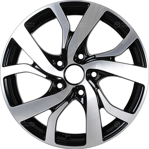 Колесный диск КиК Палермо-оригинал  6.5xR16 5x114.3 ET45 DIA60.1 черный глянцевый с полированными элементами лицевой поверхности в Казани
