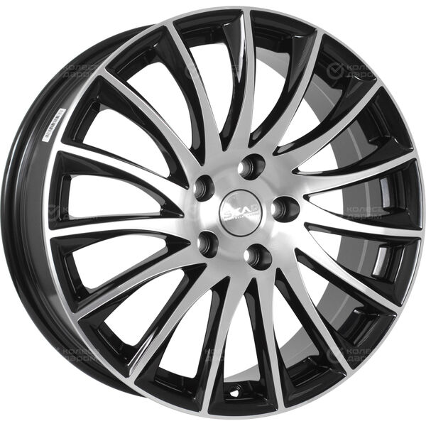 Колесный диск СКАД Валенсия  7xR18 5x114.3 ET35 DIA67.1 черный глянцевый с полированной лицевой поверхностью в Казани