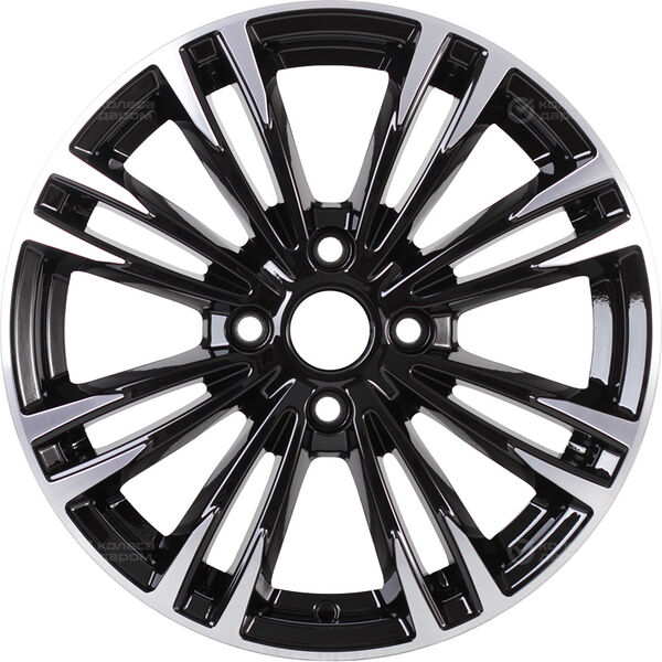 Колесный диск СКАД Ламар  6.5xR16 4x100 ET46 DIA54.1 черный глянцевый с полированной лицевой поверхностью в Казани