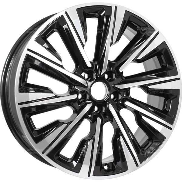 Колесный диск КиК Галего  7.5xR19 5x114.3 ET39 DIA66.1 черный глянцевый с полированными элементами лицевой поверхности в Казани