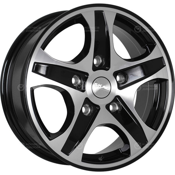 Колесный диск СКАД Калипсо  6.5xR16 5x139.7 ET43 DIA98.5 черный глянцевый с полированной лицевой поверхностью в Казани