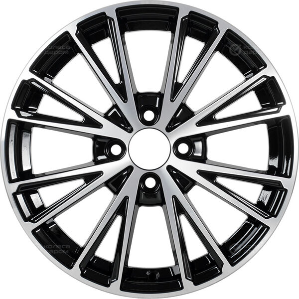 Колесный диск КиК Меандр  6xR16 4x100 ET40 DIA67.1 черный глянцевый с полированными элементами лицевой поверхности в Казани