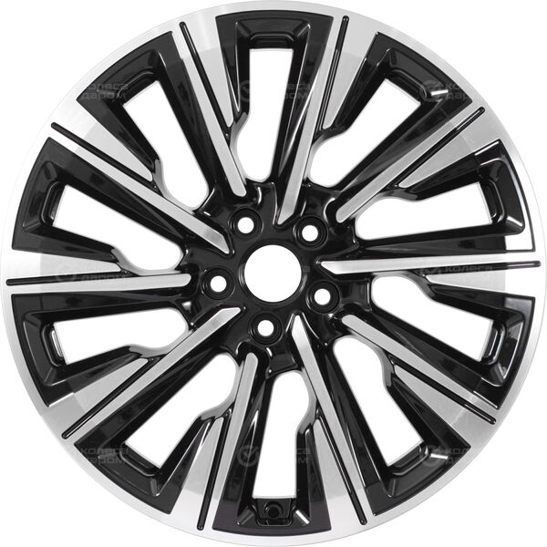 Колесный диск КиК Галего  7.5xR19 5x114.3 ET39 DIA66.1 черный глянцевый с полированными элементами лицевой поверхности в Казани