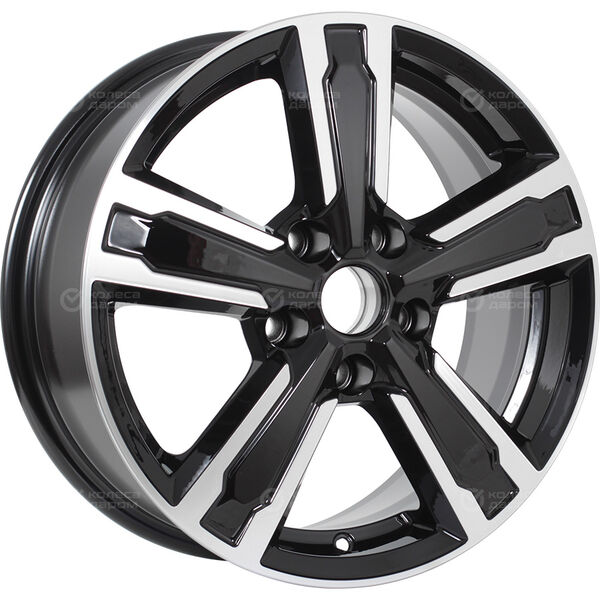 Колесный диск КиК Оклахома  6.5xR16 5x105 ET38 DIA56.6 черный глянцевый с полированными элементами лицевой поверхности в Казани