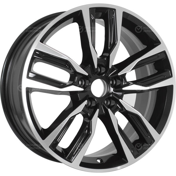 Колесный диск КиК Борэй  8xR18 5x114.3 ET45 DIA67.1 черный глянцевый с полированными элементами лицевой поверхности в Казани