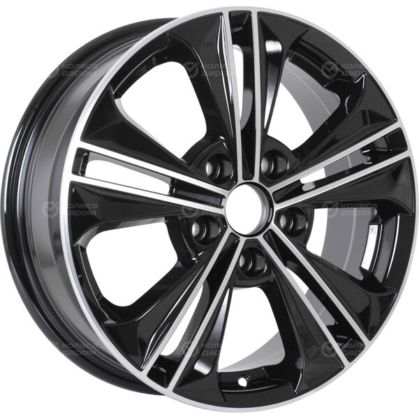Колесный диск KDW KD1635 (16_Creta)  6xR16 5x114.3 ET43 DIA67.1 глянцевый черный с полированной лицевой частью в Казани