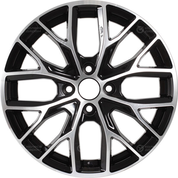 Колесный диск КиК Лилиом  6xR16 4x98 ET35 DIA58.5 черный глянцевый с полированными элементами лицевой поверхности в Казани