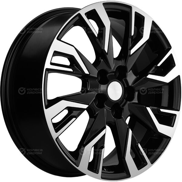 Колесный диск Carwel Чеко 1809  7xR18 5x108 ET33 DIA60.1 чёрный глянцевый с полированной лицевой частью в Казани