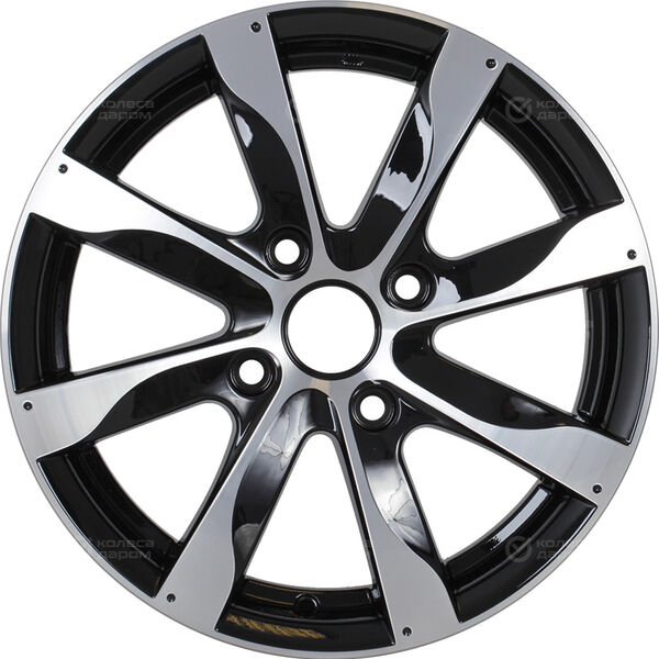 Колесный диск КиК Джемини  6xR15 4x114.3 ET40 DIA67.1 черный глянцевый с полированными элементами лицевой поверхности в Казани