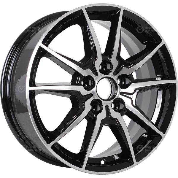 Колесный диск КиК Адамар  6.5xR16 5x114.3 ET38 DIA67.1 черный глянцевый с полированными элементами лицевой поверхности в Казани