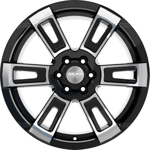 Колесный диск СКАД ТОР-18  8xR18 6x139.7 ET30 DIA67.1 черный глянцевый с полированной лицевой поверхностью в Казани