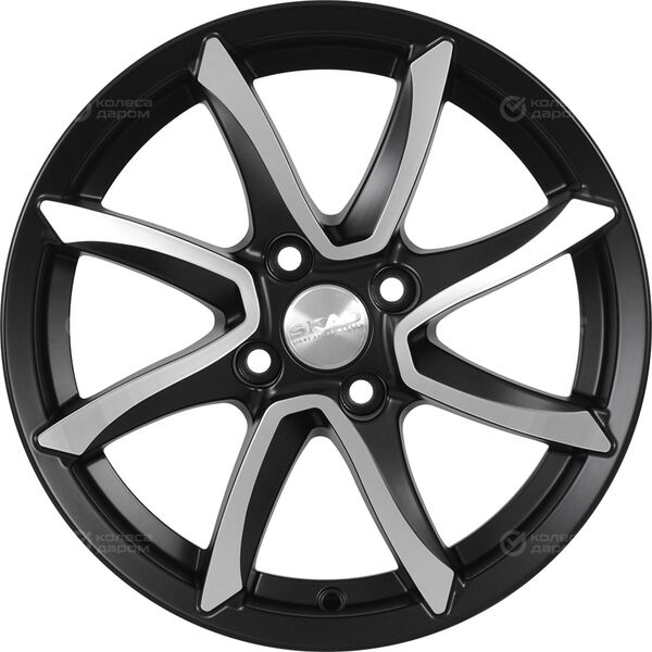 Колесный диск СКАД Осака  6xR15 4x98 ET38 DIA58.6 черный матовый с полированным элементом в Казани