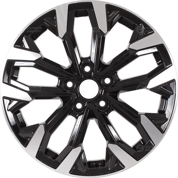 Колесный диск КиК Морейн  6.5xR17 5x114.3 ET49 DIA67.1 черный глянцевый с полированными элементами лицевой поверхности в Казани