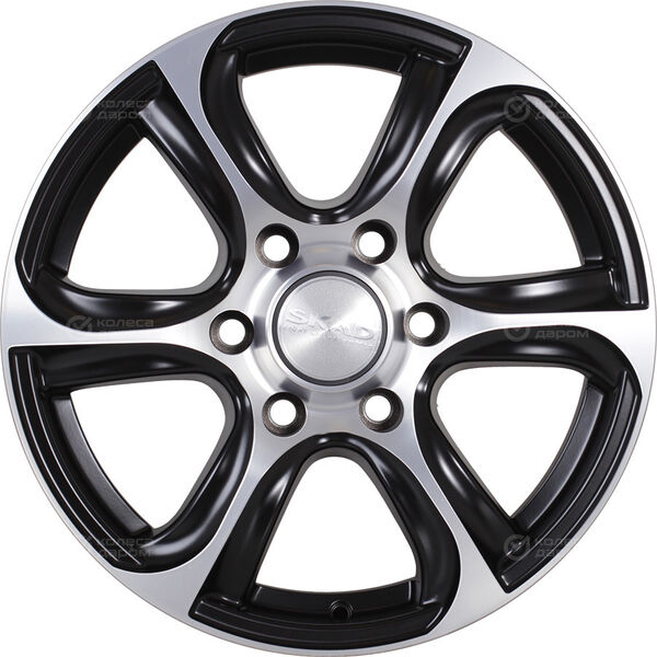 Колесный диск СКАД Скала  7.5xR17 6x139.7 ET30 DIA67.1 черный матовый с полированным элементом в Казани