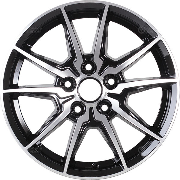 Колесный диск КиК Адамар  6.5xR16 5x114.3 ET45 DIA67.1 черный глянцевый с полированными элементами лицевой поверхности в Казани
