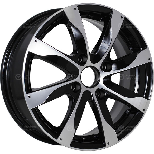 Колесный диск КиК Джемини-оригинал  6xR15 4x100 ET50 DIA60.1 черный глянцевый с полированными элементами лицевой поверхности в Казани