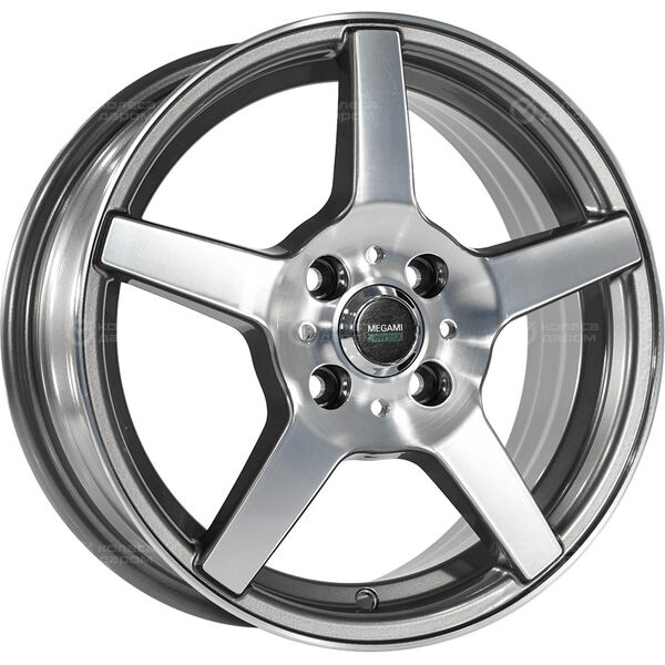 Колесный диск Megami AF-07  5.5xR14 4x98 ET35 DIA58.6 насыщенный темно-серый полностью полированный в Казани - slider