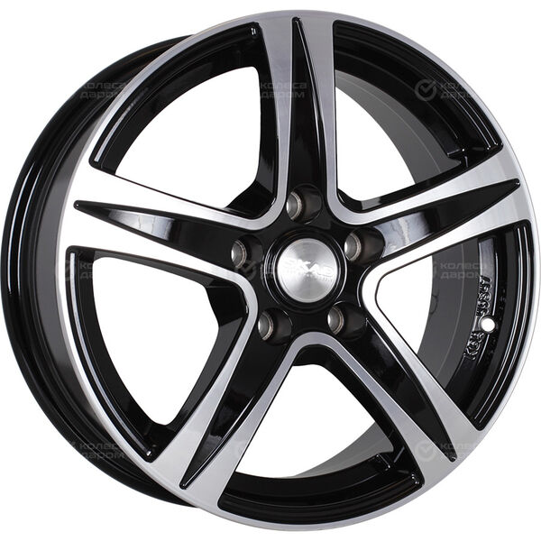 Колесный диск СКАД Sakura  6.5xR15 5x100 ET43 DIA57.1 черный глянцевый с полированной лицевой поверхностью в Казани