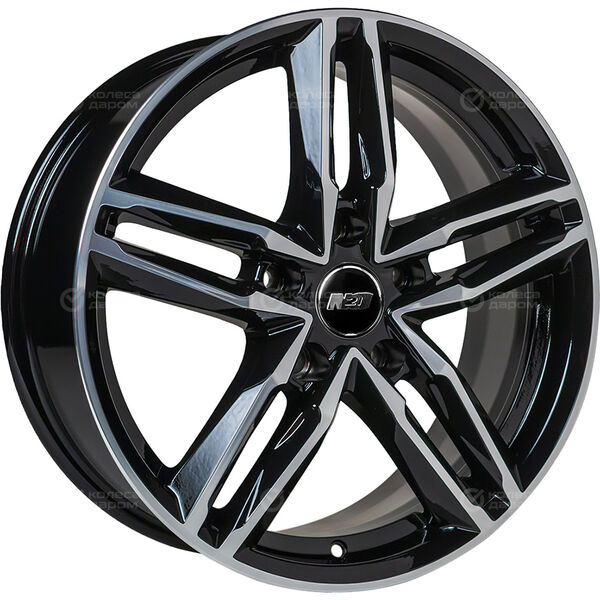 Колесный диск N2O V2138  7xR17 5x108 ET33 DIA60.1 черный, с полированной лицевой поверхностью в Казани