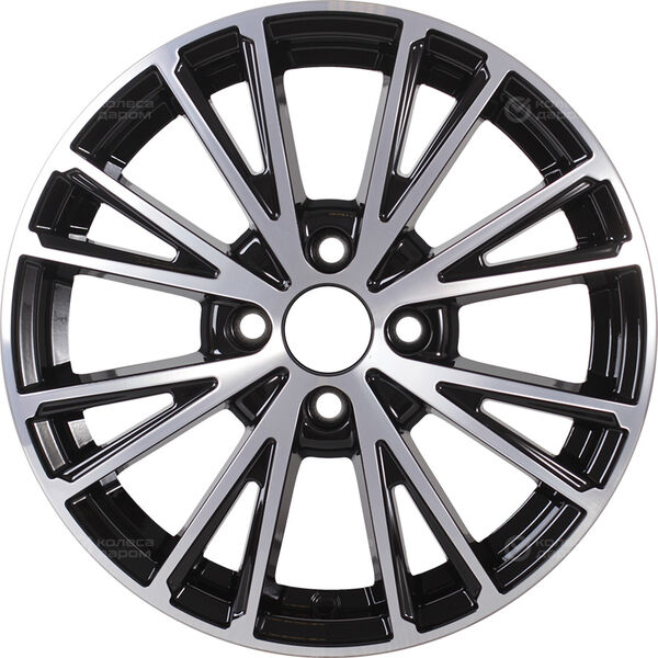 Колесный диск КиК Меандр-оригинал  6xR16 4x100 ET49 DIA54.1 черный глянцевый с полированными элементами лицевой поверхности в Казани