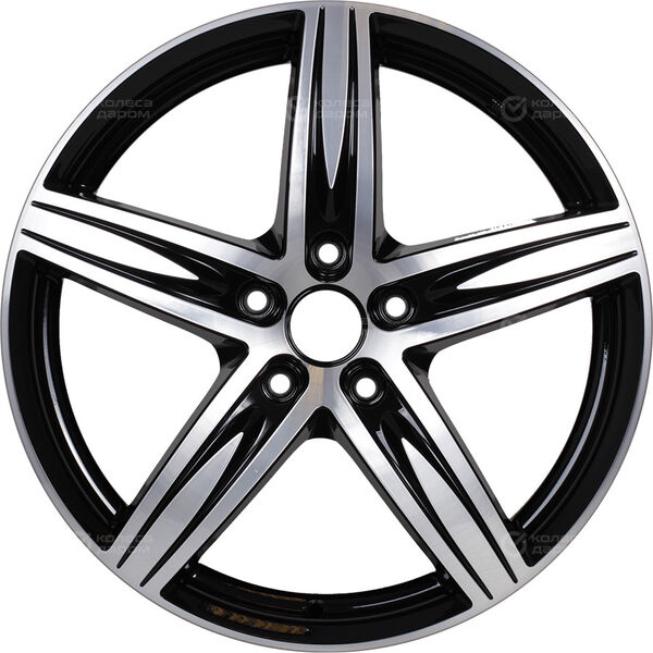 Колесный диск КиК Андорра-оригинал (КС496)  6xR15 5x100 ET38 DIA57.1 (уценка) черный глянцевый с полированными элементами лицевой поверхности в Казани