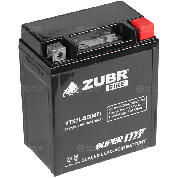 Мотоаккумулятор ZUBR МОТОMF YTX7L-BS 7Ач о/п (Delta CT1207.1) в Казани - slider