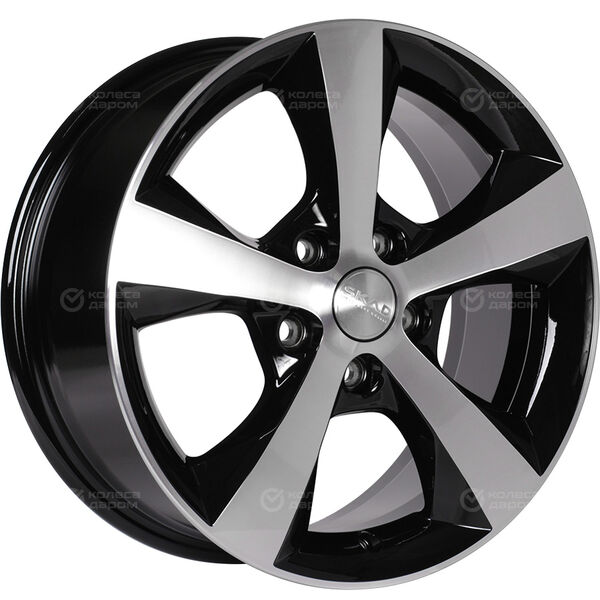 Колесный диск СКАД Кёльн  7xR16 5x114.3 ET45 DIA60.1 черный глянцевый с полированной лицевой поверхностью в Казани