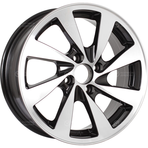 Колесный диск RST R055  6xR15 4x98 ET33 DIA58.6 глянцевый черный с полированной лицевой частью в Казани - slider