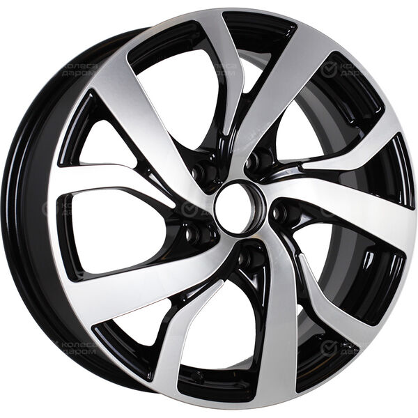 Колесный диск КиК Палермо-оригинал  6.5xR16 5x114.3 ET45 DIA60.1 черный глянцевый с полированными элементами лицевой поверхности в Казани