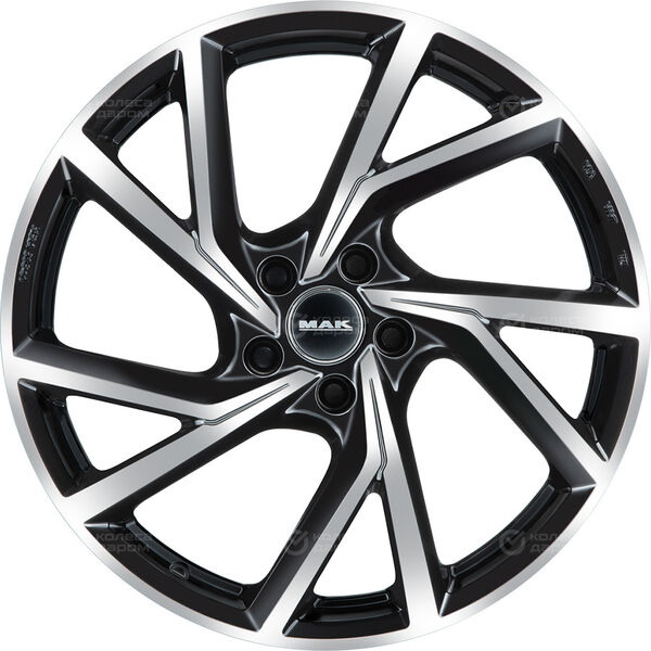 Колесный диск MAK Kassel  8.5xR19 5x112 ET20 DIA66.45 чёрный глянцевый с полированной лицевой частью в Казани