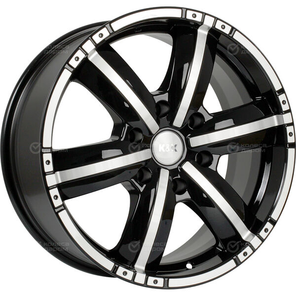 Колесный диск КиК Окинава-оригинал  7.5xR17 6x139.7 ET38 DIA67.1 черный глянцевый с полированными элементами лицевой поверхности в Казани