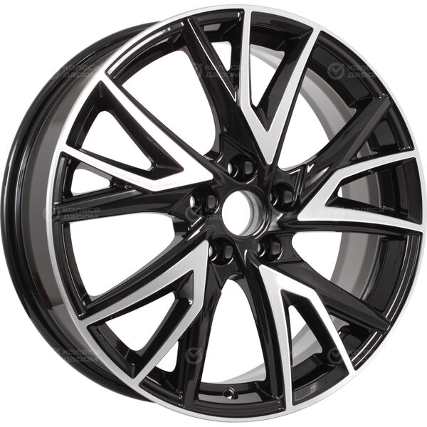 Колесный диск КиК Кайлас  6.5xR18 5x114.3 ET38 DIA67.1 черный глянцевый с полированными элементами лицевой поверхности в Казани
