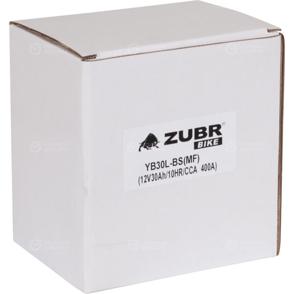 Мотоаккумулятор ZUBR МОТО MF YB30L-BS 30Ач о/п (Delta CT 1230) в Казани - slider