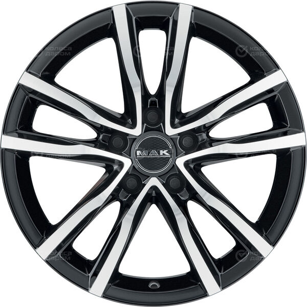 Колесный диск MAK MILANO  8xR17 5x114.3 ET50 DIA76 черный глянцевый с полированной лицевой частью в Казани