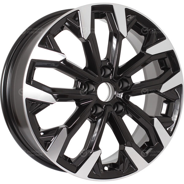 Колесный диск КиК Морейн  6.5xR17 5x114.3 ET49 DIA67.1 черный глянцевый с полированными элементами лицевой поверхности в Казани