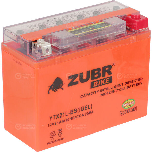 Мотоаккумулятор ZUBR МОТО IGEL YTX21L-BS 21Ач о/п в Казани - slider