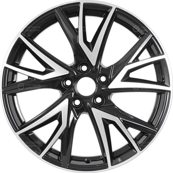 Колесный диск КиК Кайлас  6.5xR18 5x114.3 ET38 DIA67.1 черный глянцевый с полированными элементами лицевой поверхности в Казани