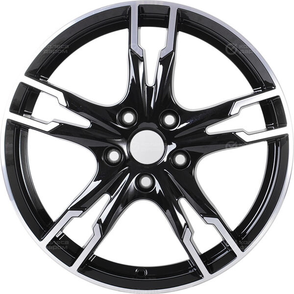 Колесный диск КиК Солар  7xR17 5x114.3 ET50 DIA67.1 черный глянцевый с полированными элементами лицевой поверхности в Казани