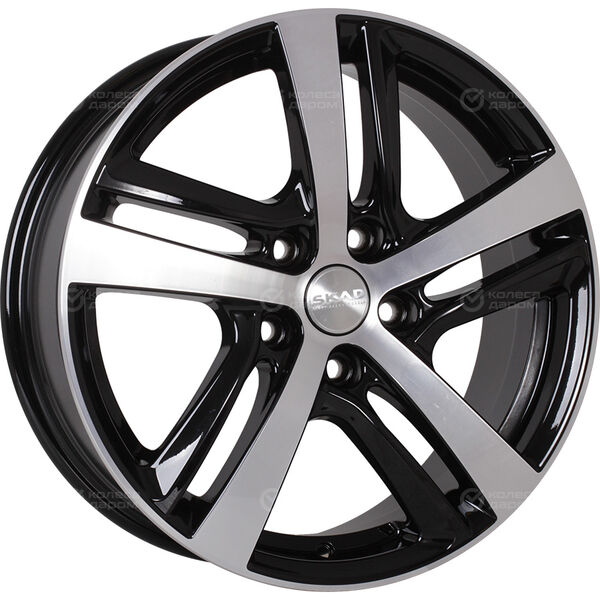 Колесный диск СКАД Сеул  6.5xR17 5x114.3 ET37 DIA66.6 черный глянцевый с полированной лицевой поверхностью в Казани