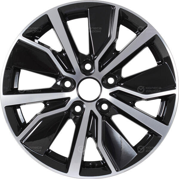 Колесный диск КиК Гамбит  6.5xR16 5x114.3 ET40 DIA67.1 черный глянцевый с полированными элементами лицевой поверхности в Казани