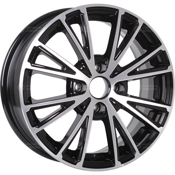 Колесный диск КиК Меандр-оригинал  6xR16 4x100 ET49 DIA54.1 черный глянцевый с полированными элементами лицевой поверхности в Казани